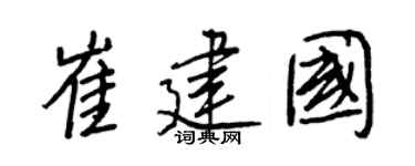 王正良崔建國行書個性簽名怎么寫