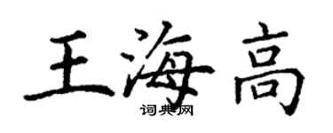 丁謙王海高楷書個性簽名怎么寫