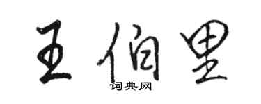 駱恆光王伯里行書個性簽名怎么寫