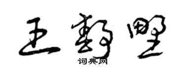 曾慶福王靜野草書個性簽名怎么寫