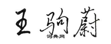 駱恆光王駒蔚行書個性簽名怎么寫