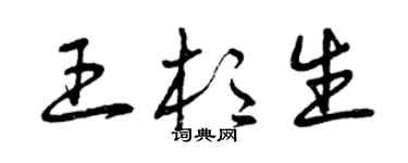 曾慶福王杉生草書個性簽名怎么寫