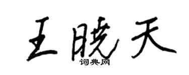 王正良王曉天行書個性簽名怎么寫