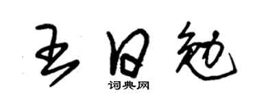 朱錫榮王日勉草書個性簽名怎么寫