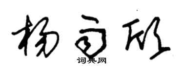 朱錫榮楊雨欣草書個性簽名怎么寫