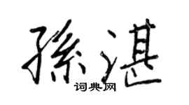 王正良孫湛行書個性簽名怎么寫