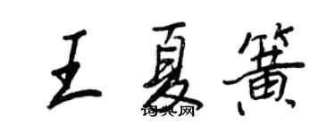 王正良王夏簧行書個性簽名怎么寫