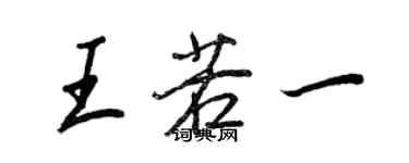 王正良王若一行書個性簽名怎么寫