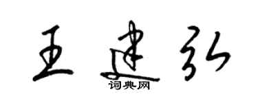 梁錦英王建弘草書個性簽名怎么寫