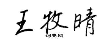 王正良王牧晴行書個性簽名怎么寫