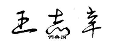 曾慶福王志辛草書個性簽名怎么寫