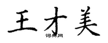丁謙王才美楷書個性簽名怎么寫