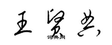 梁錦英王賢典草書個性簽名怎么寫