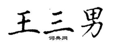 丁謙王三男楷書個性簽名怎么寫