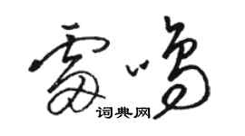 駱恆光雷鳴草書個性簽名怎么寫