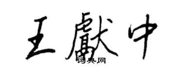 王正良王獻中行書個性簽名怎么寫