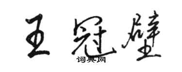 駱恆光王冠壁行書個性簽名怎么寫