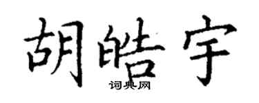 丁謙胡皓宇楷書個性簽名怎么寫