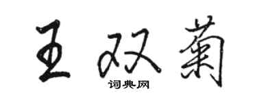 駱恆光王雙菊行書個性簽名怎么寫