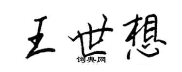 王正良王世想行書個性簽名怎么寫