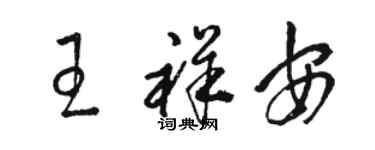 駱恆光王祥安草書個性簽名怎么寫