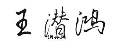 駱恆光王潛鴻行書個性簽名怎么寫