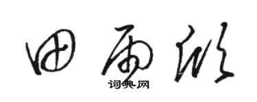 駱恆光田雨欣草書個性簽名怎么寫