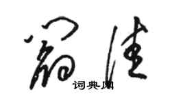 駱恆光閻佳草書個性簽名怎么寫