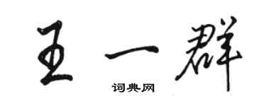 駱恆光王一群行書個性簽名怎么寫