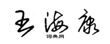 朱錫榮王海康草書個性簽名怎么寫