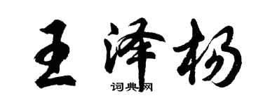 胡問遂王澤楊行書個性簽名怎么寫
