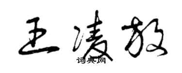 曾慶福王凌放草書個性簽名怎么寫