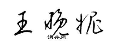 梁錦英王晚妮草書個性簽名怎么寫