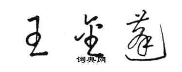 駱恆光王金蓬草書個性簽名怎么寫