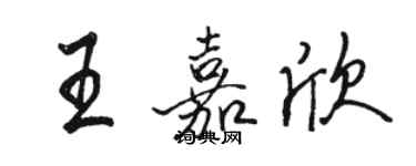 駱恆光王嘉欣行書個性簽名怎么寫