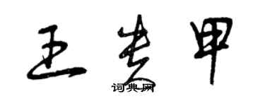 曾慶福王貴甲草書個性簽名怎么寫