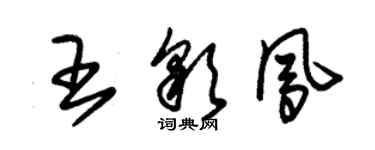 朱錫榮王彩鳳草書個性簽名怎么寫