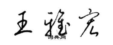 梁錦英王雅宏草書個性簽名怎么寫