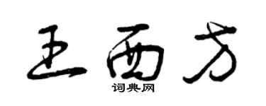 曾慶福王西方草書個性簽名怎么寫