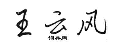 駱恆光王雲風行書個性簽名怎么寫