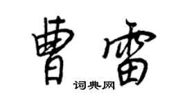 王正良曹雷行書個性簽名怎么寫