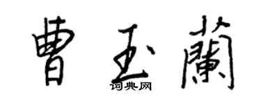 王正良曹玉蘭行書個性簽名怎么寫