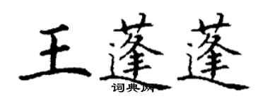 丁謙王蓬蓬楷書個性簽名怎么寫