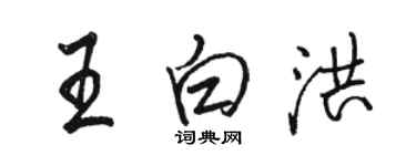 駱恆光王白洪行書個性簽名怎么寫