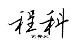 王正良程科行書個性簽名怎么寫