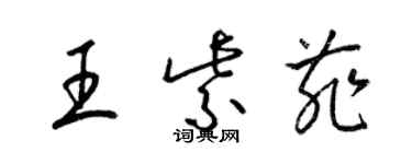 梁錦英王紫菲草書個性簽名怎么寫