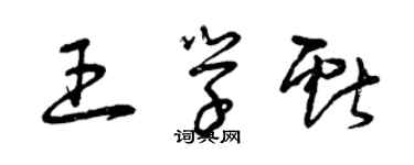 曾慶福王學獻草書個性簽名怎么寫