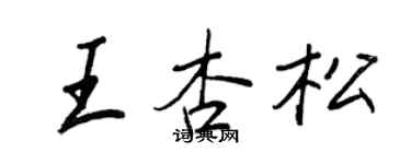 王正良王杏松行書個性簽名怎么寫