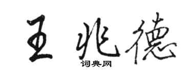 駱恆光王兆德行書個性簽名怎么寫