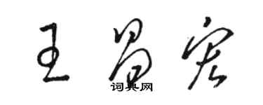 駱恆光王昌宏草書個性簽名怎么寫